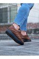 WG094 Erkek Günlük Bağcıklı Cilt Spor Sneaker Ayakkabı CST - Taba – Wagoon Erkek Ayakkabı