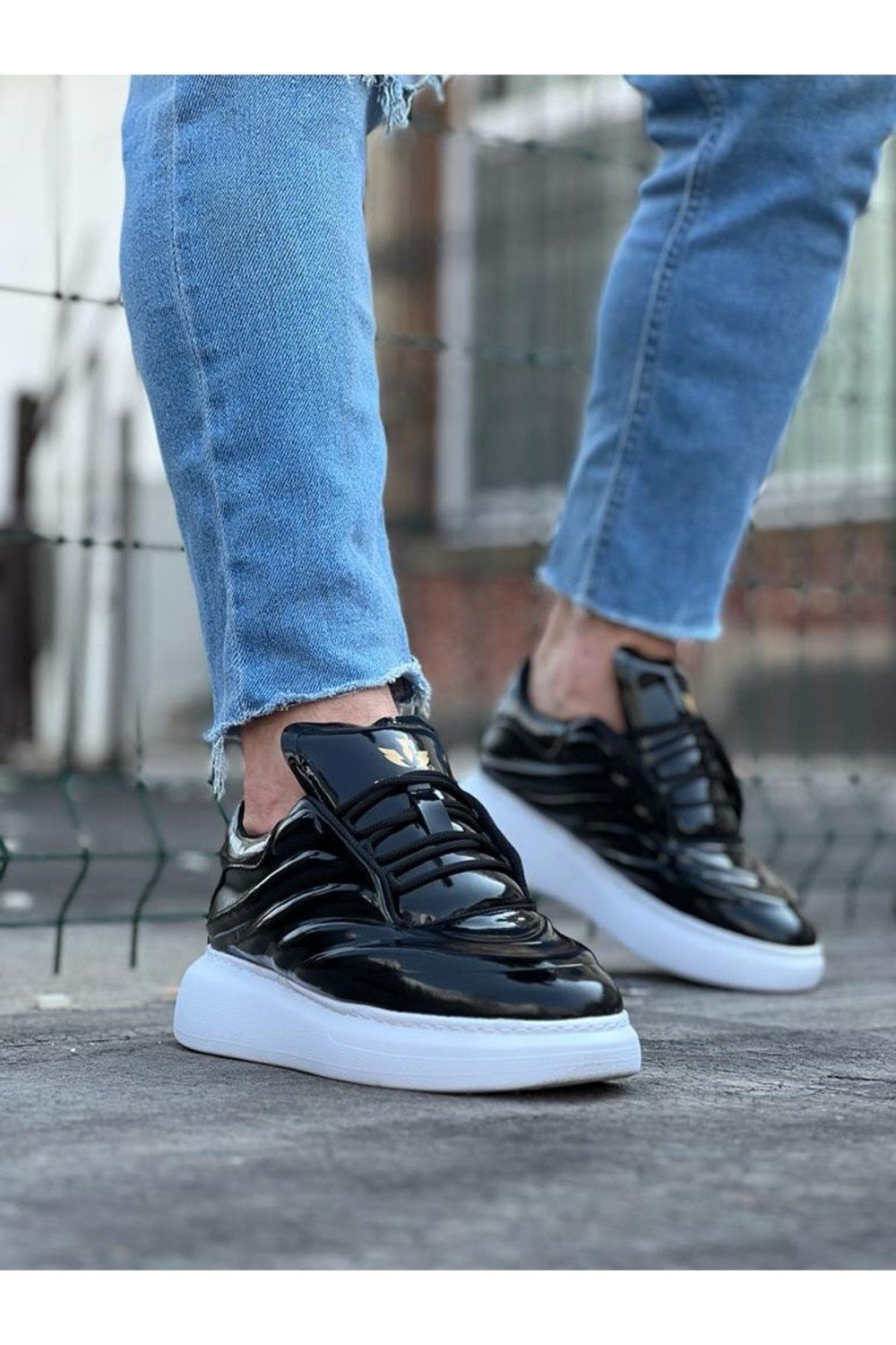 WG094 Erkek Günlük Bağcıklı Rugan Spor Sneaker Ayakkabı RBT - Siyah Erkek Ayakkabı WG094 Erkek Günlük Bağcıklı Rugan Spor Sneaker Ayakkabı RBT - Siyah – Wagoon Erkek Ayakkabı