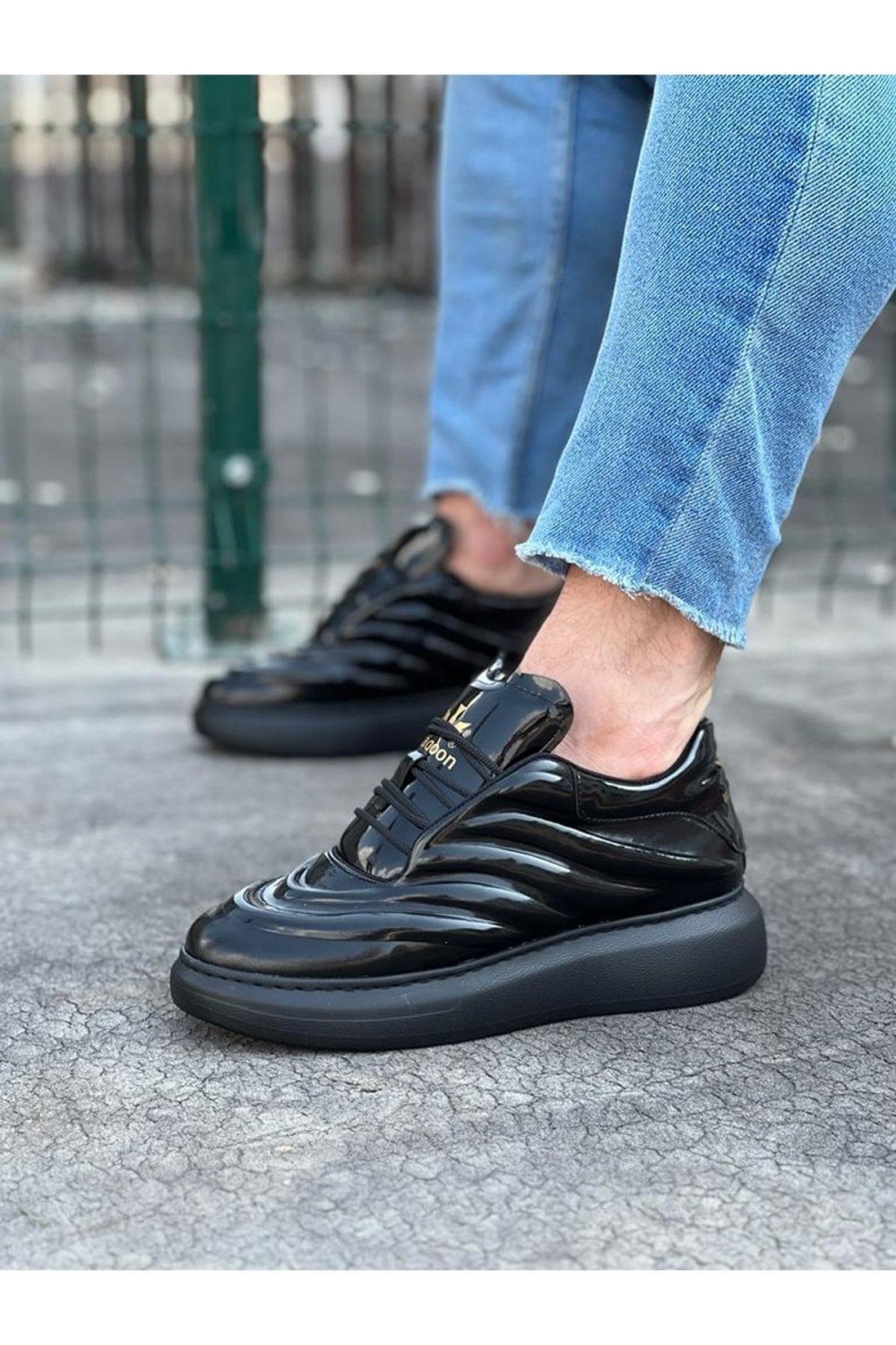 WG094 Erkek Günlük Bağcıklı Rugan Spor Sneaker Ayakkabı RST - Siyah Erkek Ayakkabı WG094 Erkek Günlük Bağcıklı Rugan Spor Sneaker Ayakkabı RST - Siyah – Wagoon Erkek Ayakkabı