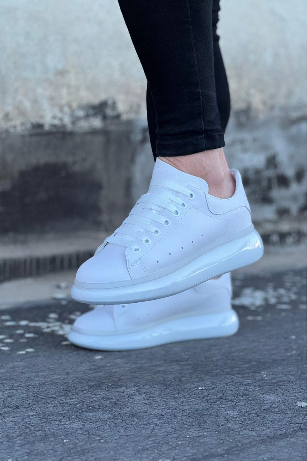 WG095 Erkek Günlük Bağcıklı Cilt Spor Sneaker Ayakkabı CBT - Beyaz Erkek Ayakkabı WG095 Erkek Günlük Bağcıklı Cilt Spor Sneaker Ayakkabı CBT - Beyaz – Wagoon Erkek Ayakkabı