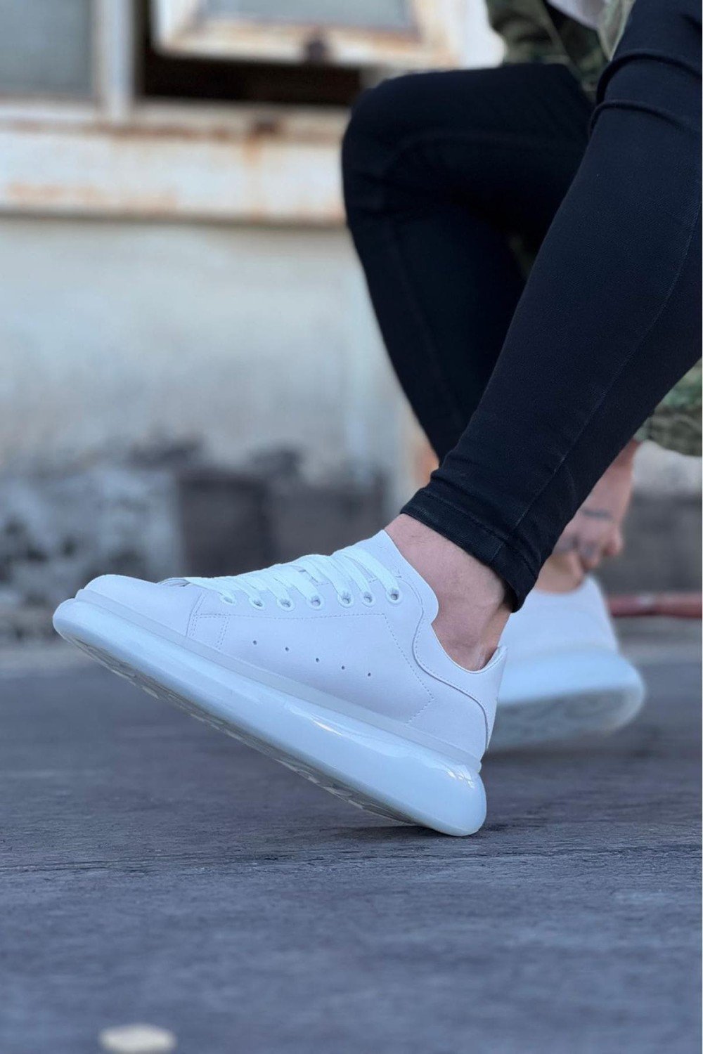 WG095 Erkek Günlük Bağcıklı Cilt Spor Sneaker Ayakkabı CBT - Beyaz Erkek Ayakkabı WG095 Erkek Günlük Bağcıklı Cilt Spor Sneaker Ayakkabı CBT - Beyaz – Wagoon Erkek Ayakkabı