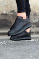 WG095 Erkek Günlük Bağcıklı Cilt Spor Sneaker Ayakkabı CST - Siyah – Wagoon Erkek Ayakkabı