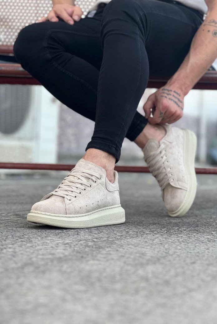 WG096 Erkek Günlük Bağcıklı Süet Spor Sneaker Ayakkabı SBT - Bej WG096 Erkek Günlük Bağcıklı Süet Spor Sneaker Ayakkabı SBT - Bej