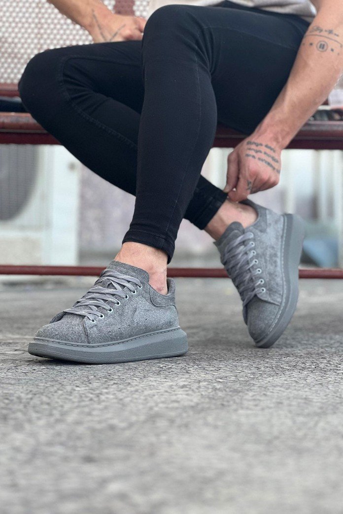 WG096 Erkek Günlük Bağcıklı Süet Spor Sneaker Ayakkabı SGT - Gri WG096 Erkek Günlük Bağcıklı Süet Spor Sneaker Ayakkabı SGT - Gri