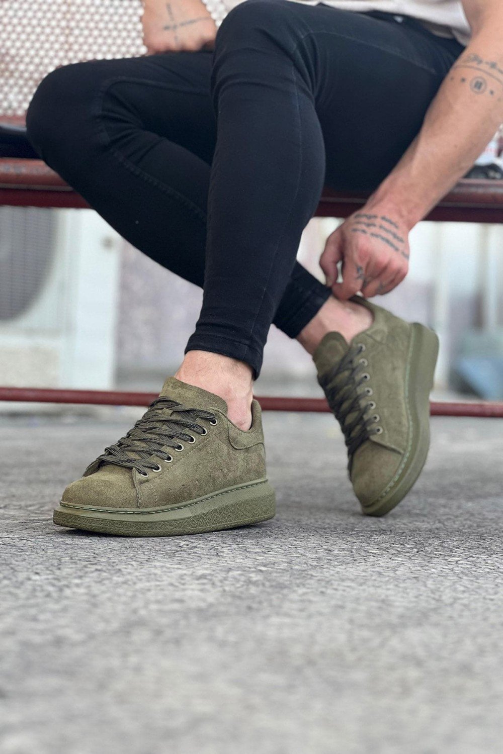 WG096 Erkek Günlük Bağcıklı Süet Spor Sneaker Ayakkabı SHT - Haki Erkek Ayakkabı WG096 Erkek Günlük Bağcıklı Süet Spor Sneaker Ayakkabı SHT - Haki – Wagoon Erkek Ayakkabı
