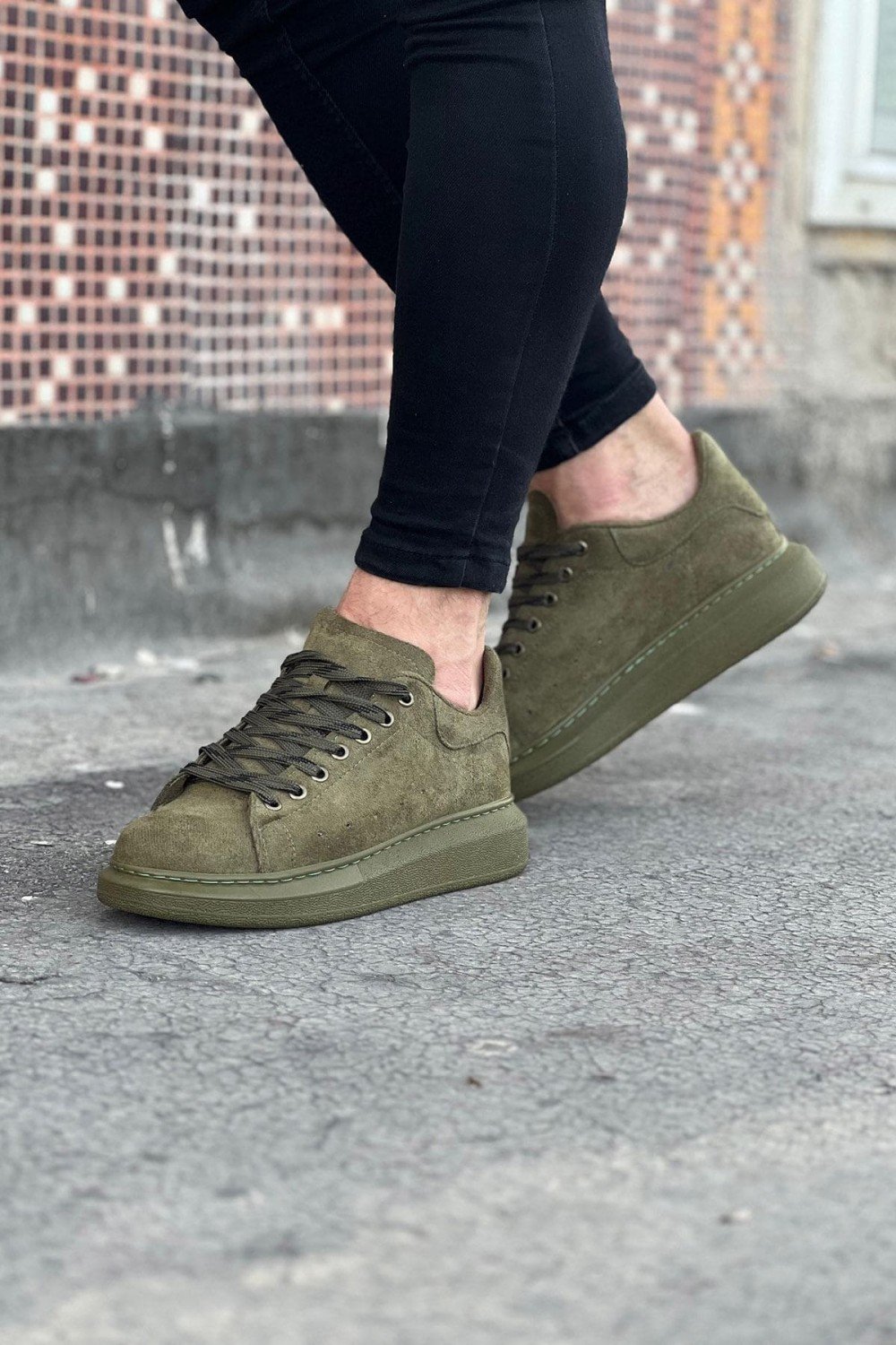 WG096 Erkek Günlük Bağcıklı Süet Spor Sneaker Ayakkabı SHT - Haki Erkek Ayakkabı WG096 Erkek Günlük Bağcıklı Süet Spor Sneaker Ayakkabı SHT - Haki – Wagoon Erkek Ayakkabı