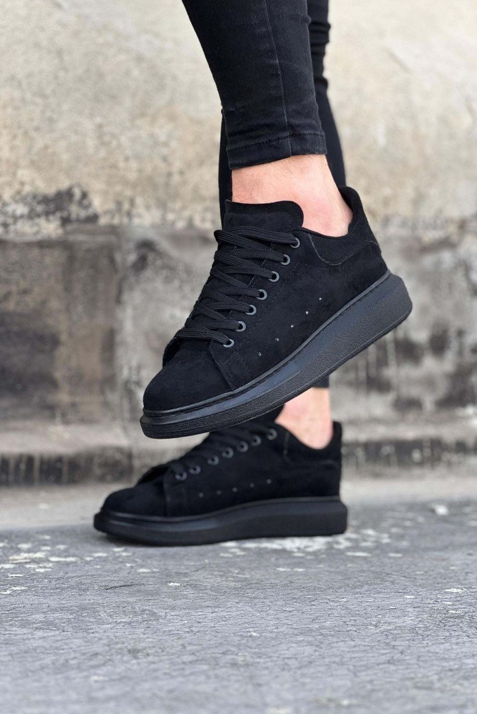WG096 Erkek Günlük Bağcıklı Süet Spor Sneaker Ayakkabı SST - Siyah WG096 Erkek Günlük Bağcıklı Süet Spor Sneaker Ayakkabı SST - Siyah