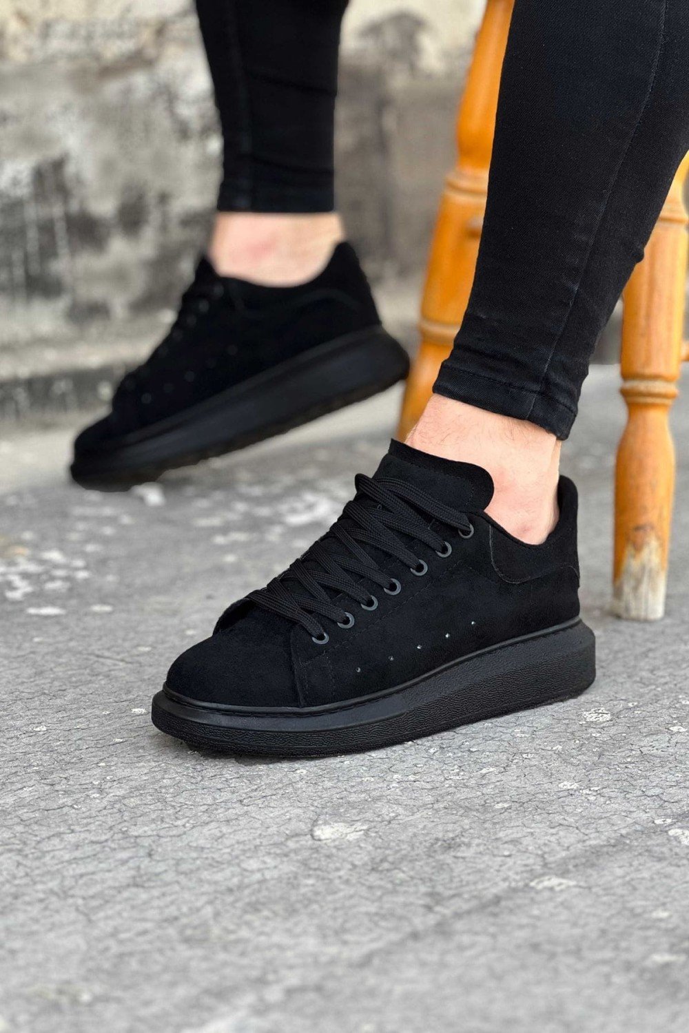WG096 Erkek Günlük Bağcıklı Süet Spor Sneaker Ayakkabı SST - Siyah Erkek Ayakkabı WG096 Erkek Günlük Bağcıklı Süet Spor Sneaker Ayakkabı SST - Siyah – Wagoon Erkek Ayakkabı