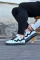WG160 Erkek Günlük Bağcıklı Cilt Süet Spor Sneaker Ayakkabı CSST - Beyaz/Siyah – Wagoon Erkek Ayakkabı