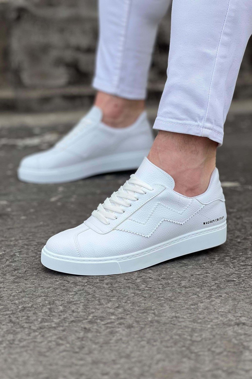 WG160 Erkek Günlük Bağcıklı Süet Cilt Spor Sneaker Ayakkabı CBT - Beyaz – Wagoon Erkek Ayakkabı