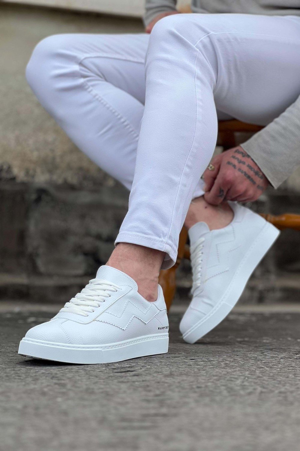 WG160 Erkek Günlük Bağcıklı Süet Cilt Spor Sneaker Ayakkabı CBT - Beyaz – Wagoon Erkek Ayakkabı