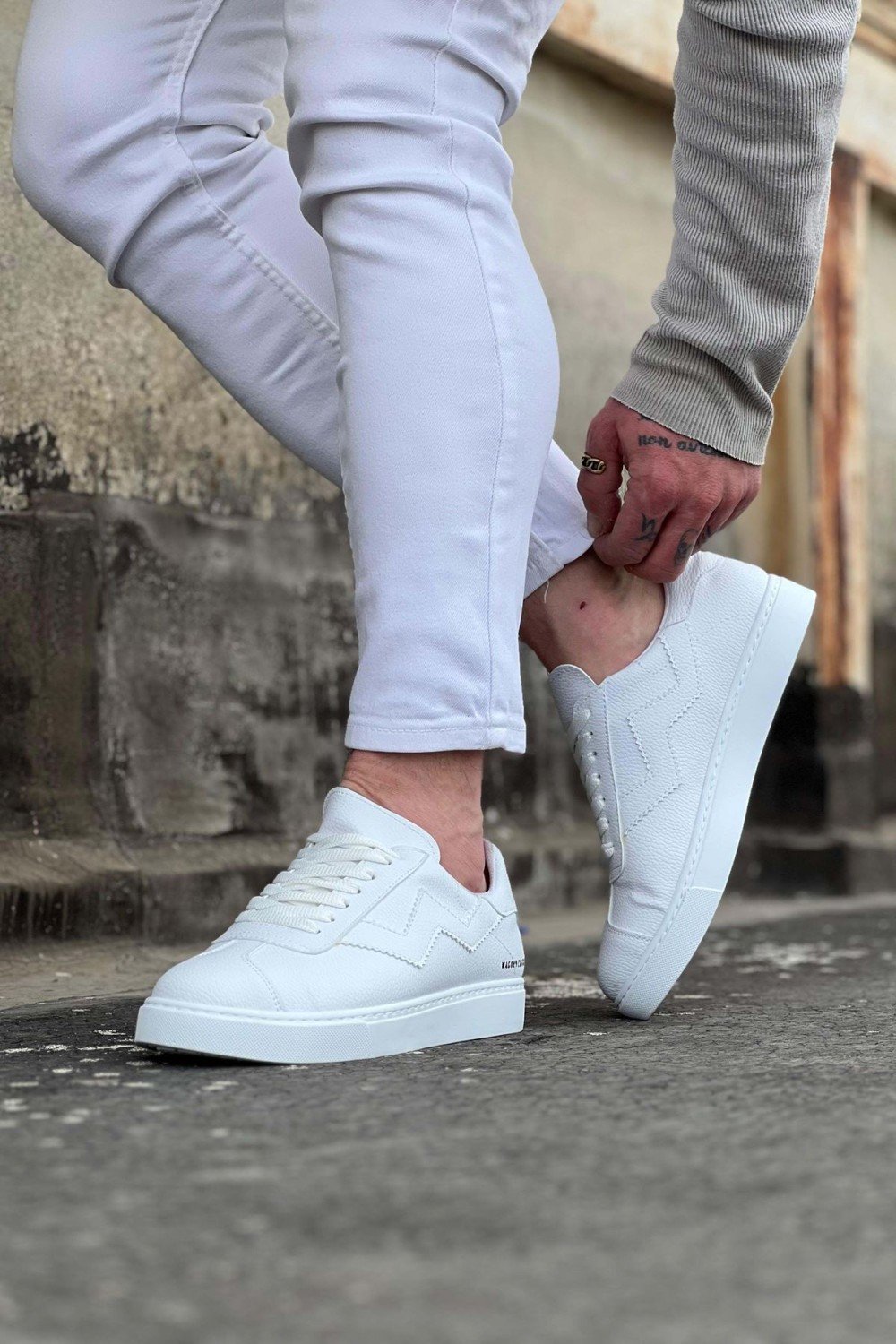 WG160 Erkek Günlük Bağcıklı Süet Cilt Spor Sneaker Ayakkabı CBT - Beyaz – Wagoon Erkek Ayakkabı