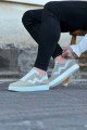 WG160 Erkek Günlük Bağcıklı Süet Cilt Spor Sneaker Ayakkabı SCBT - Bej/Beyaz – Wagoon Erkek Ayakkabı