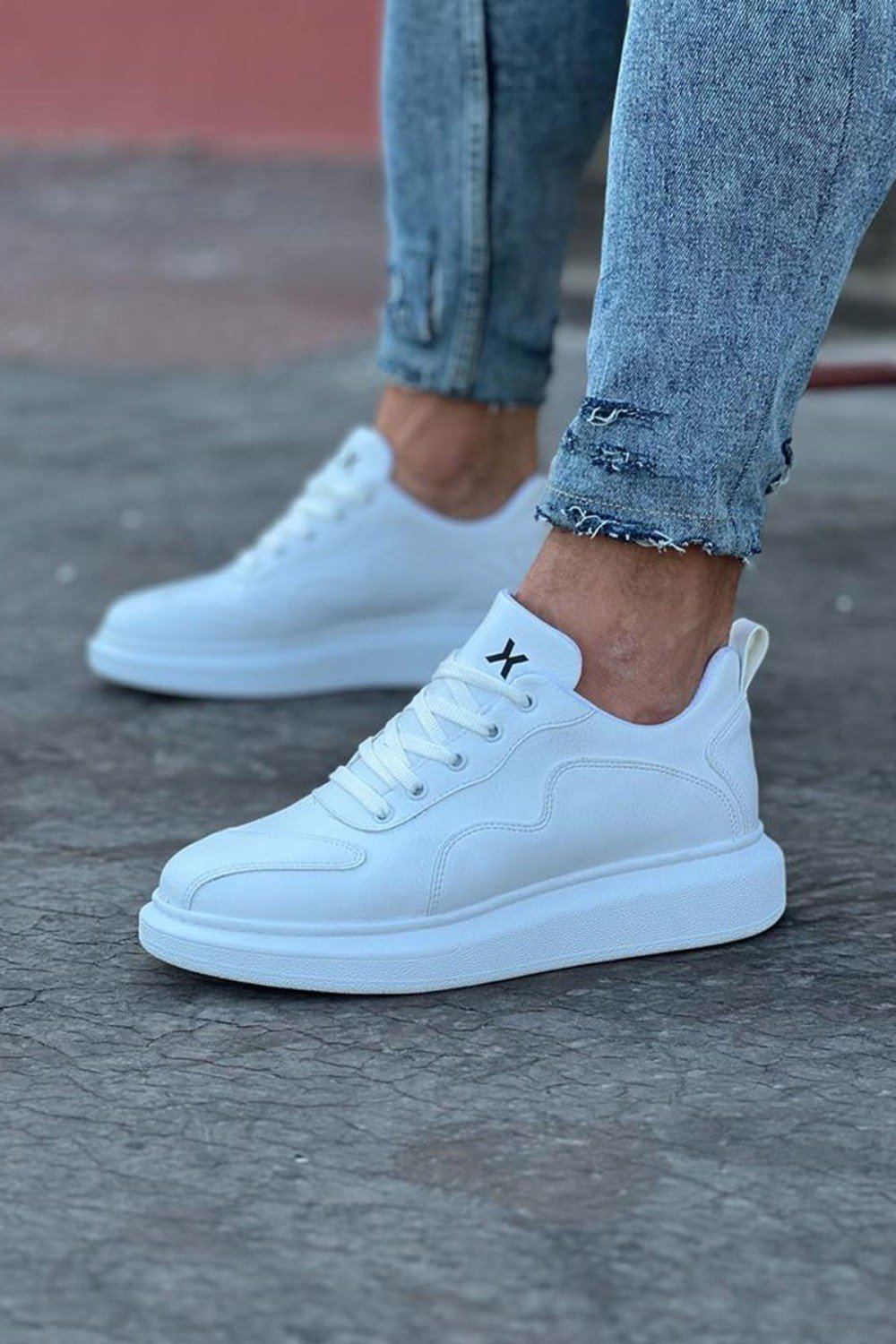 WG301 Erkek Günlük Bağcıklı Cilt Spor Sneaker Ayakkabı CBT - Beyaz Erkek Ayakkabı WG301 Erkek Günlük Bağcıklı Cilt Spor Sneaker Ayakkabı CBT - Beyaz – Wagoon Erkek Ayakkabı
