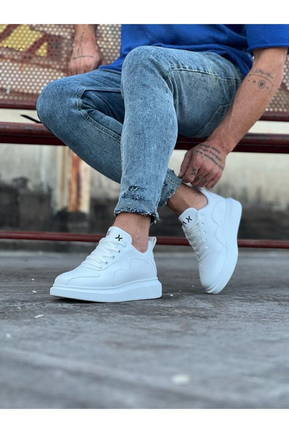 WG301 Erkek Günlük Bağcıklı Cilt Spor Sneaker Ayakkabı CBT - Beyaz Erkek Ayakkabı WG301 Erkek Günlük Bağcıklı Cilt Spor Sneaker Ayakkabı CBT - Beyaz – Wagoon Erkek Ayakkabı