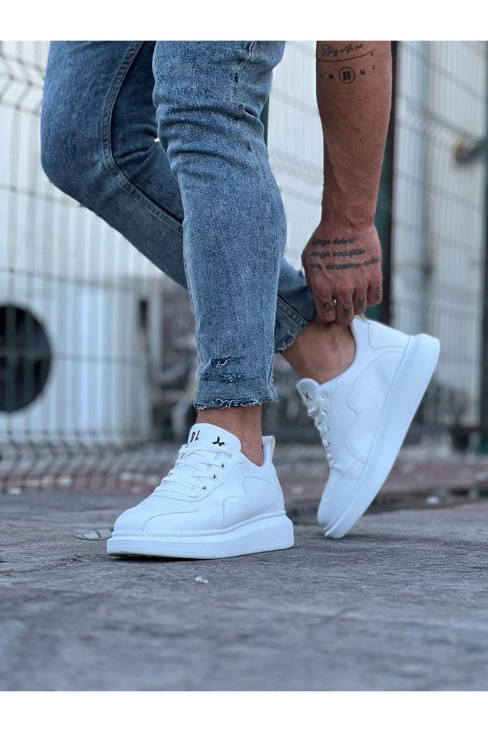 WG301 Erkek Günlük Bağcıklı Cilt Spor Sneaker Ayakkabı CBT - Beyaz Erkek Ayakkabı WG301 Erkek Günlük Bağcıklı Cilt Spor Sneaker Ayakkabı CBT - Beyaz – Wagoon Erkek Ayakkabı