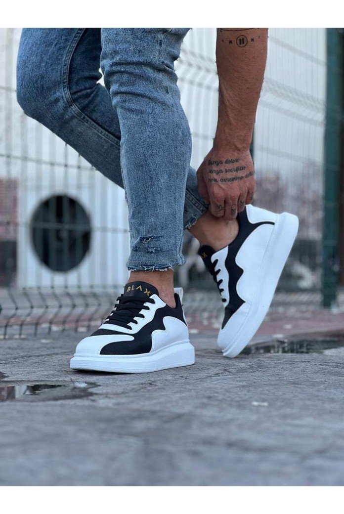 WG301 Erkek Günlük Bağcıklı Cilt Spor Sneaker Ayakkabı CBT - Beyaz/Siyah WG301 Erkek Günlük Bağcıklı Cilt Spor Sneaker Ayakkabı CBT - Beyaz/Siyah