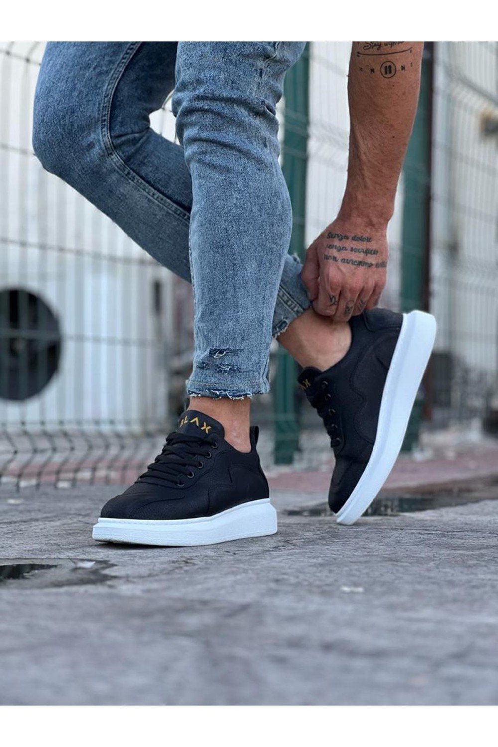 WG301 Erkek Günlük Bağcıklı Cilt Spor Sneaker Ayakkabı CBT - Siyah Erkek Ayakkabı WG301 Erkek Günlük Bağcıklı Cilt Spor Sneaker Ayakkabı CBT - Siyah – Wagoon Erkek Ayakkabı