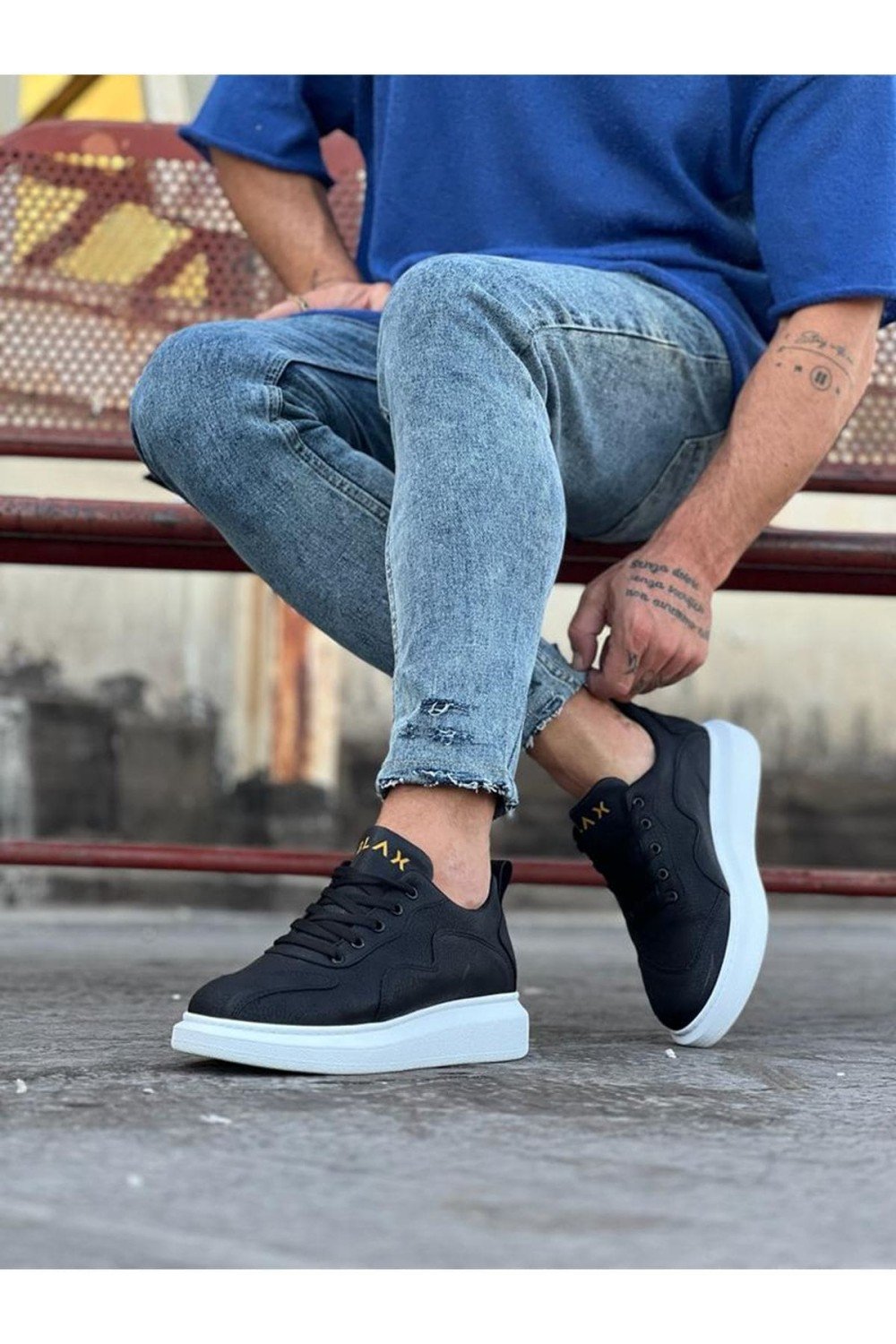 WG301 Erkek Günlük Bağcıklı Cilt Spor Sneaker Ayakkabı CBT - Siyah Erkek Ayakkabı WG301 Erkek Günlük Bağcıklı Cilt Spor Sneaker Ayakkabı CBT - Siyah – Wagoon Erkek Ayakkabı