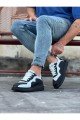 WG301 Erkek Günlük Bağcıklı Cilt Spor Sneaker Ayakkabı CST - Siyah/Beyaz Erkek Ayakkabı WG301 Erkek Günlük Bağcıklı Cilt Spor Sneaker Ayakkabı CST - Siyah/Beyaz – Wagoon Erkek Ayakkabı