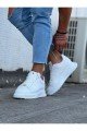 WG501 Erkek Günlük Bağcıklı Cilt Spor Sneaker Ayakkabı CBT - Beyaz – Wagoon Erkek Ayakkabı