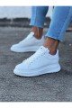 WG501 Erkek Günlük Bağcıklı Cilt Spor Sneaker Ayakkabı CBT - Beyaz