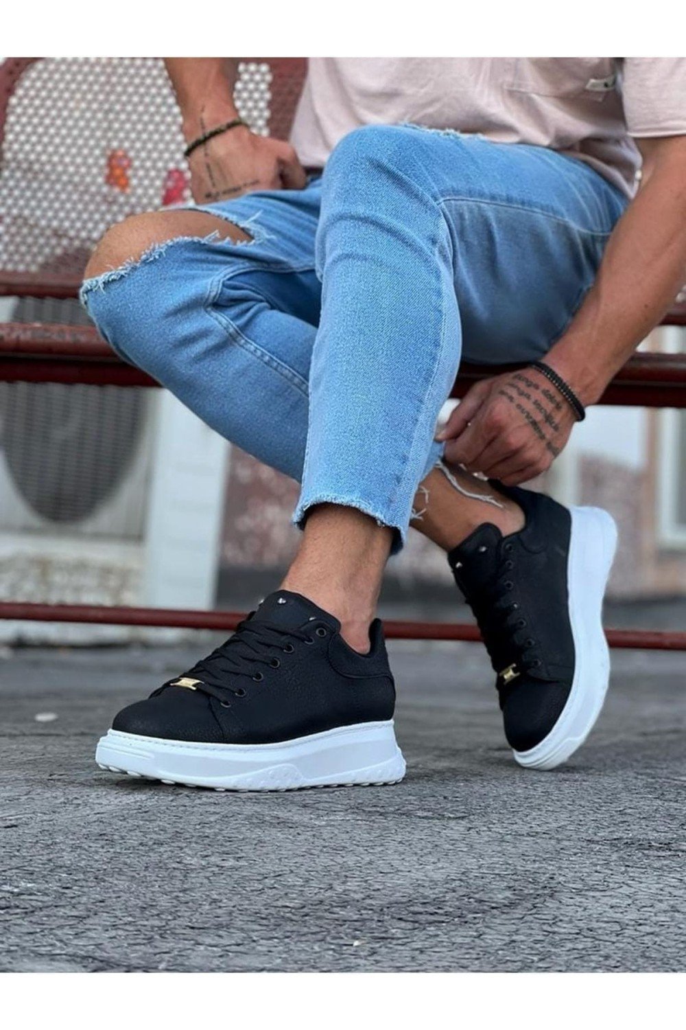 WG501 Erkek Günlük Bağcıklı Cilt Spor Sneaker Ayakkabı CBT - Siyah Erkek Ayakkabı WG501 Erkek Günlük Bağcıklı Cilt Spor Sneaker Ayakkabı CBT - Siyah – Wagoon Erkek Ayakkabı