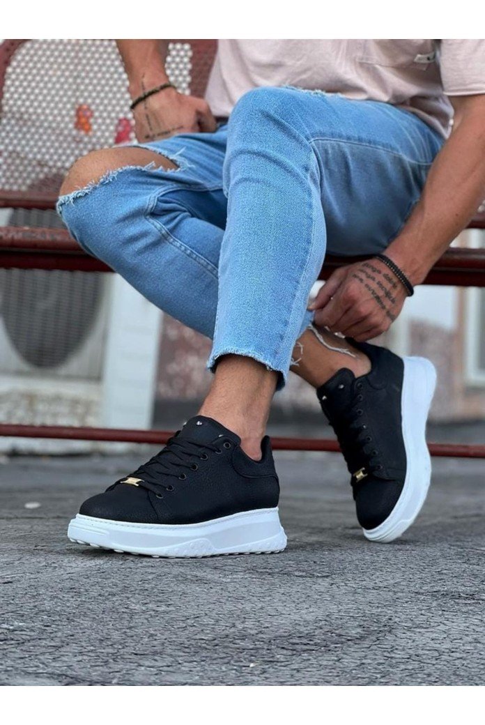 WG501 Erkek Günlük Bağcıklı Cilt Spor Sneaker Ayakkabı CBT - Siyah WG501 Erkek Günlük Bağcıklı Cilt Spor Sneaker Ayakkabı CBT - Siyah
