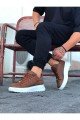 WG501 Erkek Günlük Bağcıklı Cilt Spor Sneaker Ayakkabı CBT - Taba – Wagoon Erkek Ayakkabı