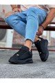 WG501 Erkek Günlük Bağcıklı Cilt Spor Sneaker Ayakkabı CST - Siyah – Wagoon Erkek Ayakkabı