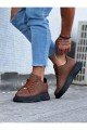 WG501 Erkek Günlük Bağcıklı Cilt Spor Sneaker Ayakkabı CST - Taba – Wagoon Erkek Ayakkabı