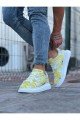 WG501 Erkek Günlük Bağcıklı Sarı Boyalı Cilt Spor Sneaker Ayakkabı CBT - Sarı – Wagoon Erkek Ayakkabı