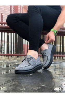 WG503 Erkek Günlük Bağcıklı Keten Klasik Ayakkabı KST - Gri WG503 Erkek Günlük Bağcıklı Keten Klasik Ayakkabı KST - Gri