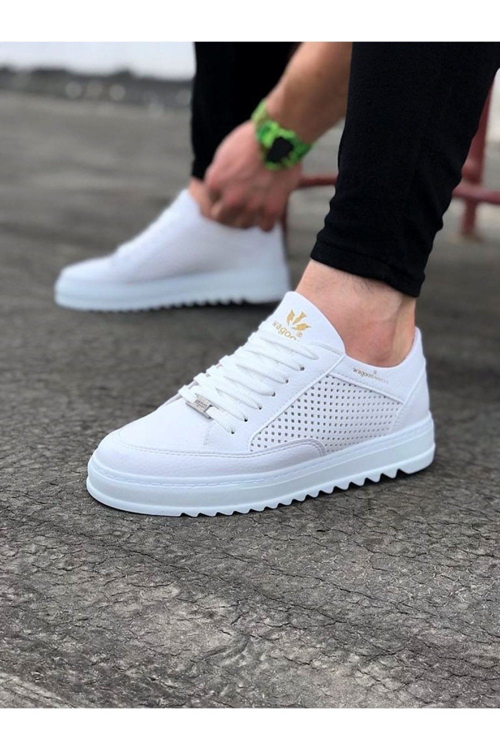 WG505 Erkek Günlük Bağcıklı Cilt Spor Sneaker Ayakkabı CBT - Beyaz Erkek Ayakkabı WG505 Erkek Günlük Bağcıklı Cilt Spor Sneaker Ayakkabı CBT - Beyaz – Wagoon Erkek Ayakkabı