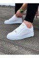 WG505 Erkek Günlük Bağcıklı Cilt Spor Sneaker Ayakkabı CBT - Beyaz