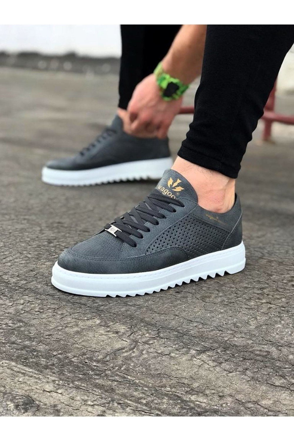 WG505 Erkek Günlük Bağcıklı Cilt Spor Sneaker Ayakkabı CBT - Gri Erkek Ayakkabı WG505 Erkek Günlük Bağcıklı Cilt Spor Sneaker Ayakkabı CBT - Gri – Wagoon Erkek Ayakkabı