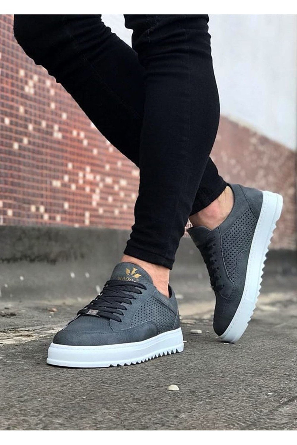 WG505 Erkek Günlük Bağcıklı Cilt Spor Sneaker Ayakkabı CBT - Gri Erkek Ayakkabı WG505 Erkek Günlük Bağcıklı Cilt Spor Sneaker Ayakkabı CBT - Gri – Wagoon Erkek Ayakkabı