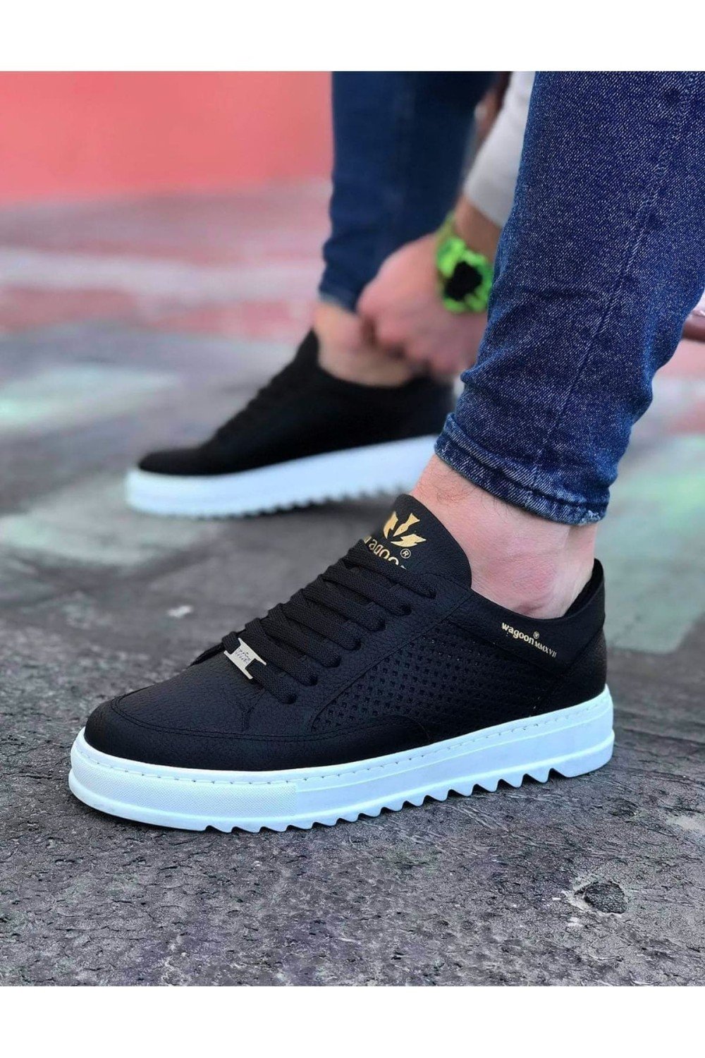 WG505 Erkek Günlük Bağcıklı Cilt Spor Sneaker Ayakkabı CBT - Siyah Erkek Ayakkabı WG505 Erkek Günlük Bağcıklı Cilt Spor Sneaker Ayakkabı CBT - Siyah – Wagoon Erkek Ayakkabı
