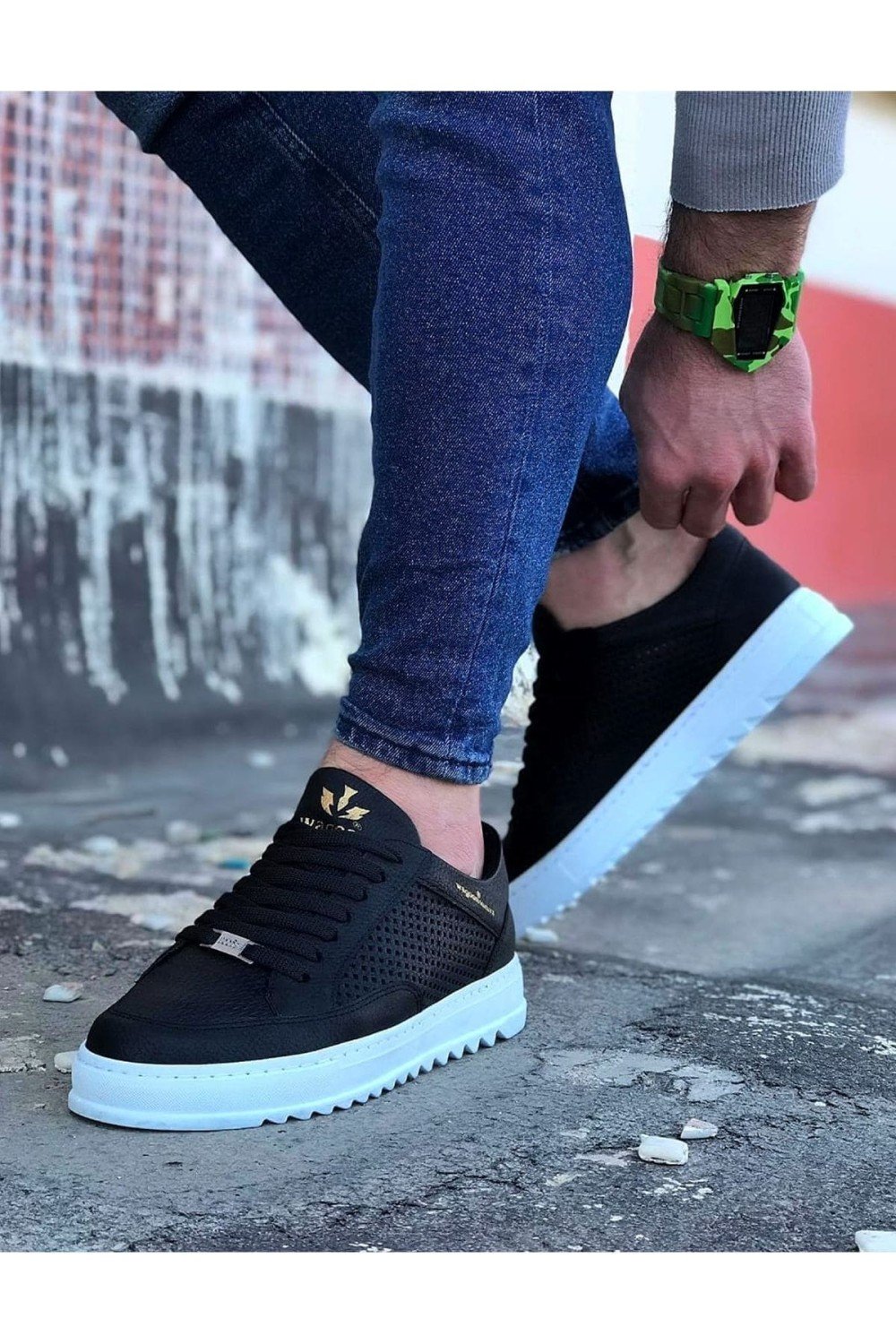 WG505 Erkek Günlük Bağcıklı Cilt Spor Sneaker Ayakkabı CBT - Siyah Erkek Ayakkabı WG505 Erkek Günlük Bağcıklı Cilt Spor Sneaker Ayakkabı CBT - Siyah – Wagoon Erkek Ayakkabı