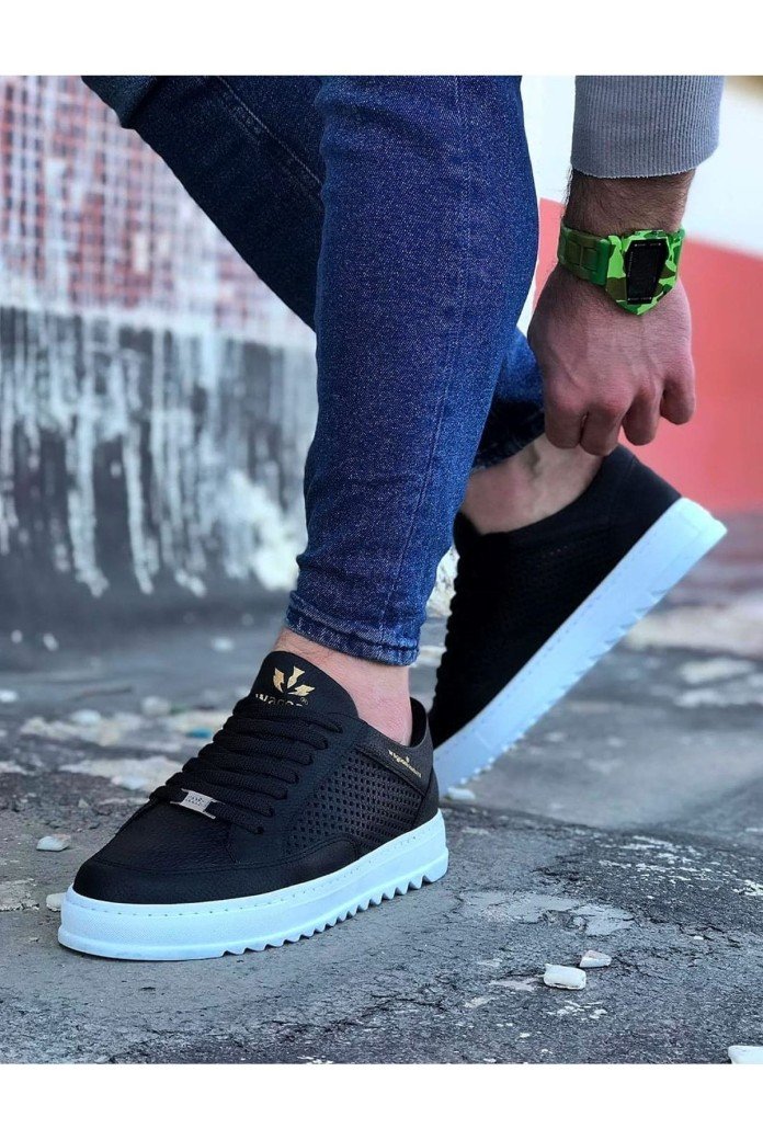 WG505 Erkek Günlük Bağcıklı Cilt Spor Sneaker Ayakkabı CBT - Siyah WG505 Erkek Günlük Bağcıklı Cilt Spor Sneaker Ayakkabı CBT - Siyah