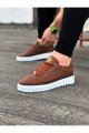 WG505 Erkek Günlük Bağcıklı Cilt Spor Sneaker Ayakkabı CBT - Taba