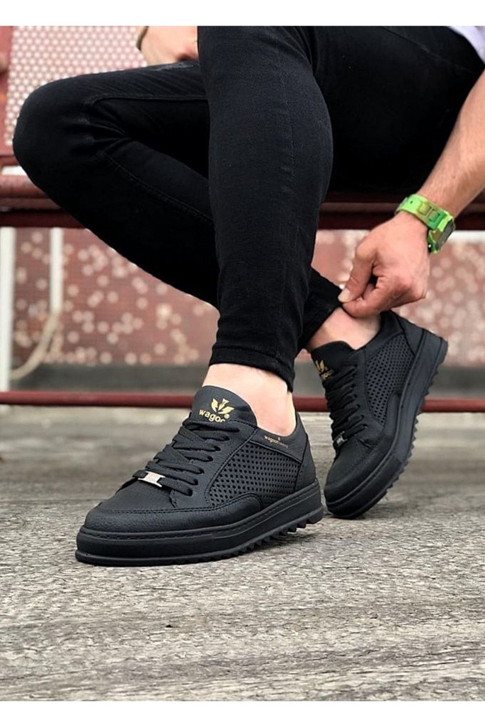 WG505 Erkek Günlük Bağcıklı Cilt Spor Sneaker Ayakkabı CST - Siyah Erkek Ayakkabı WG505 Erkek Günlük Bağcıklı Cilt Spor Sneaker Ayakkabı CST - Siyah – Wagoon Erkek Ayakkabı