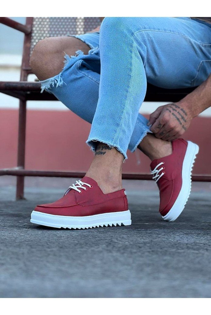 WG506 Erkek Günlük Bağcıklı Cilt Klasik Ayakkabı CBT - Kırmızı WG506 Erkek Günlük Bağcıklı Cilt Klasik Ayakkabı CBT - Kırmızı