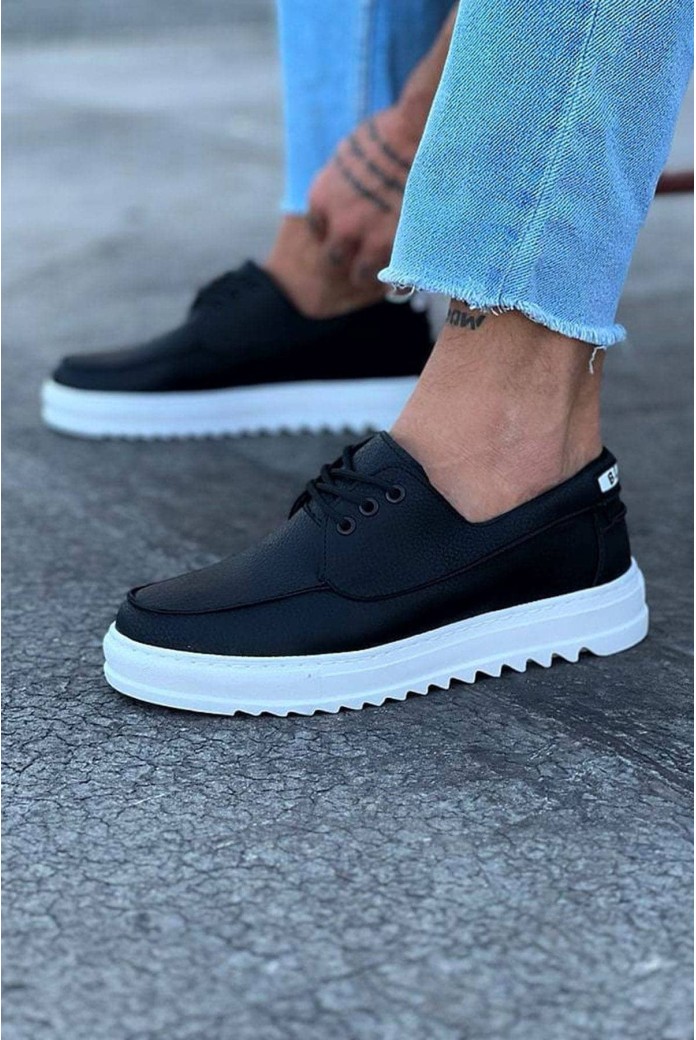 WG506 Erkek Günlük Bağcıklı Cilt Klasik Ayakkabı CBT - Siyah