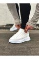 WG507 Erkek Günlük Bağcıklı Cilt Spor Sneaker Ayakkabı CBT - Beyaz – Wagoon Erkek Ayakkabı