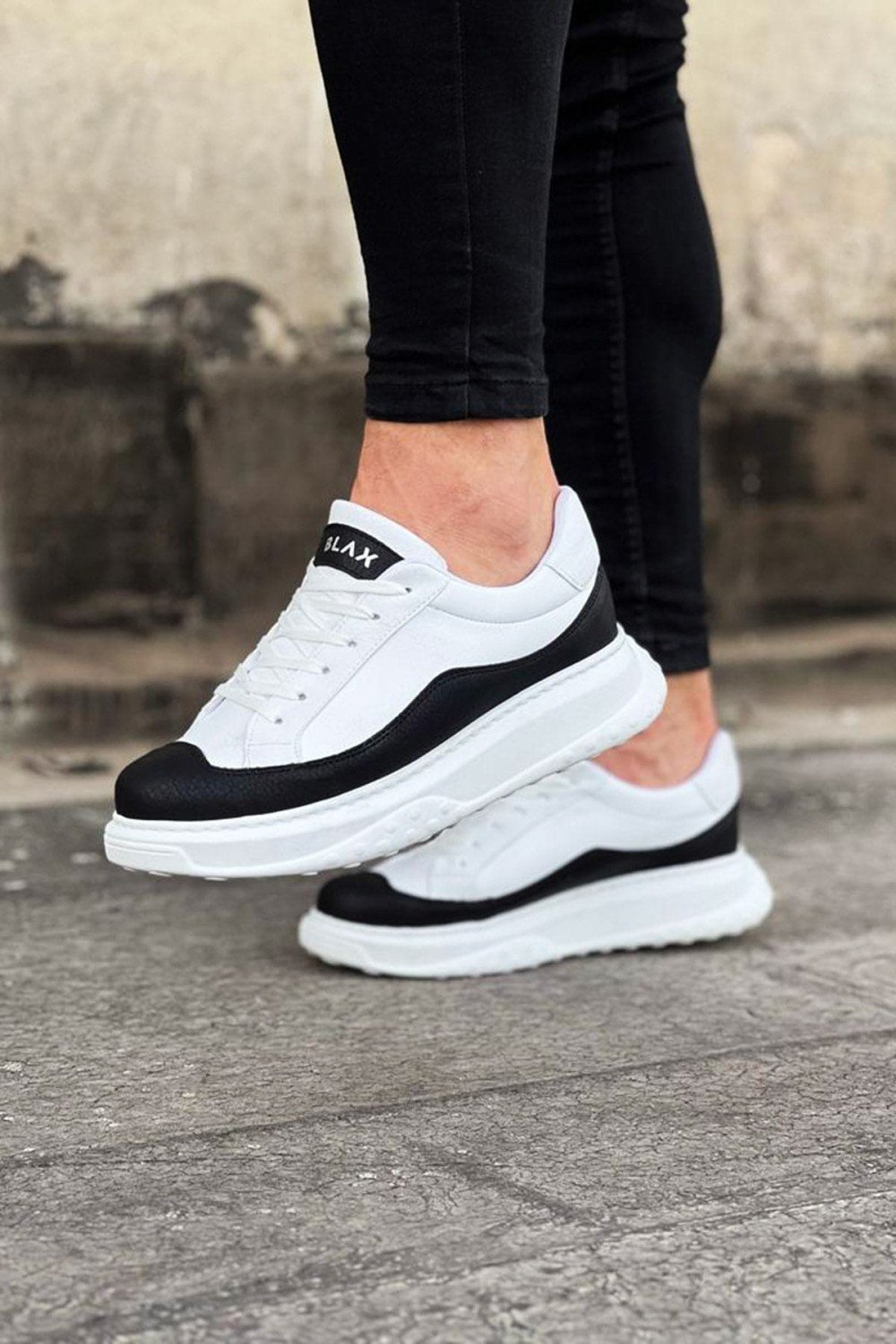 WG507 Erkek Günlük Bağcıklı Cilt Spor Sneaker Ayakkabı CBT - Beyaz/Siyah Erkek Ayakkabı WG507 Erkek Günlük Bağcıklı Cilt Spor Sneaker Ayakkabı CBT - Beyaz/Siyah – Wagoon Erkek Ayakkabı
