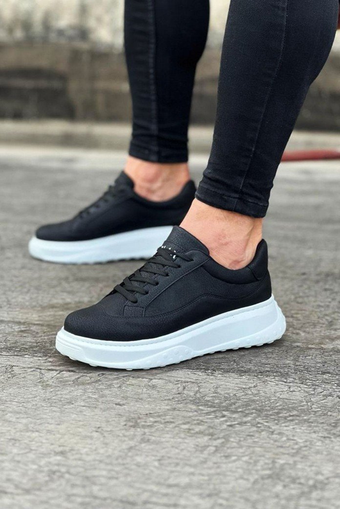 WG507 Erkek Günlük Bağcıklı Cilt Spor Sneaker Ayakkabı CBT - Siyah WG507 Erkek Günlük Bağcıklı Cilt Spor Sneaker Ayakkabı CBT - Siyah
