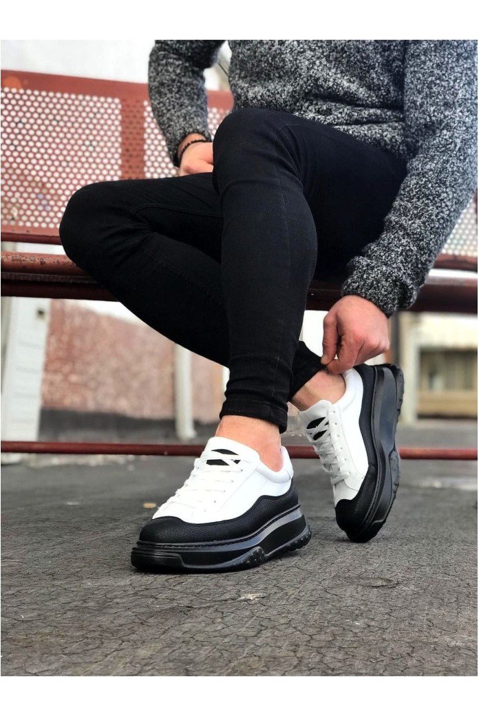 WG507 Erkek Günlük Bağcıklı Cilt Spor Sneaker Ayakkabı CST - Beyaz/Siyah WG507 Erkek Günlük Bağcıklı Cilt Spor Sneaker Ayakkabı CST - Beyaz/Siyah