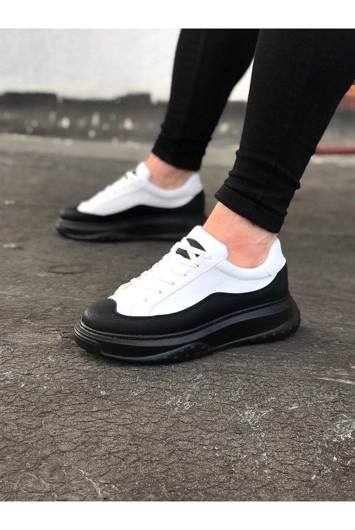 WG507 Erkek Günlük Bağcıklı Cilt Spor Sneaker Ayakkabı CST - Beyaz/Siyah WG507 Erkek Günlük Bağcıklı Cilt Spor Sneaker Ayakkabı CST - Beyaz/Siyah