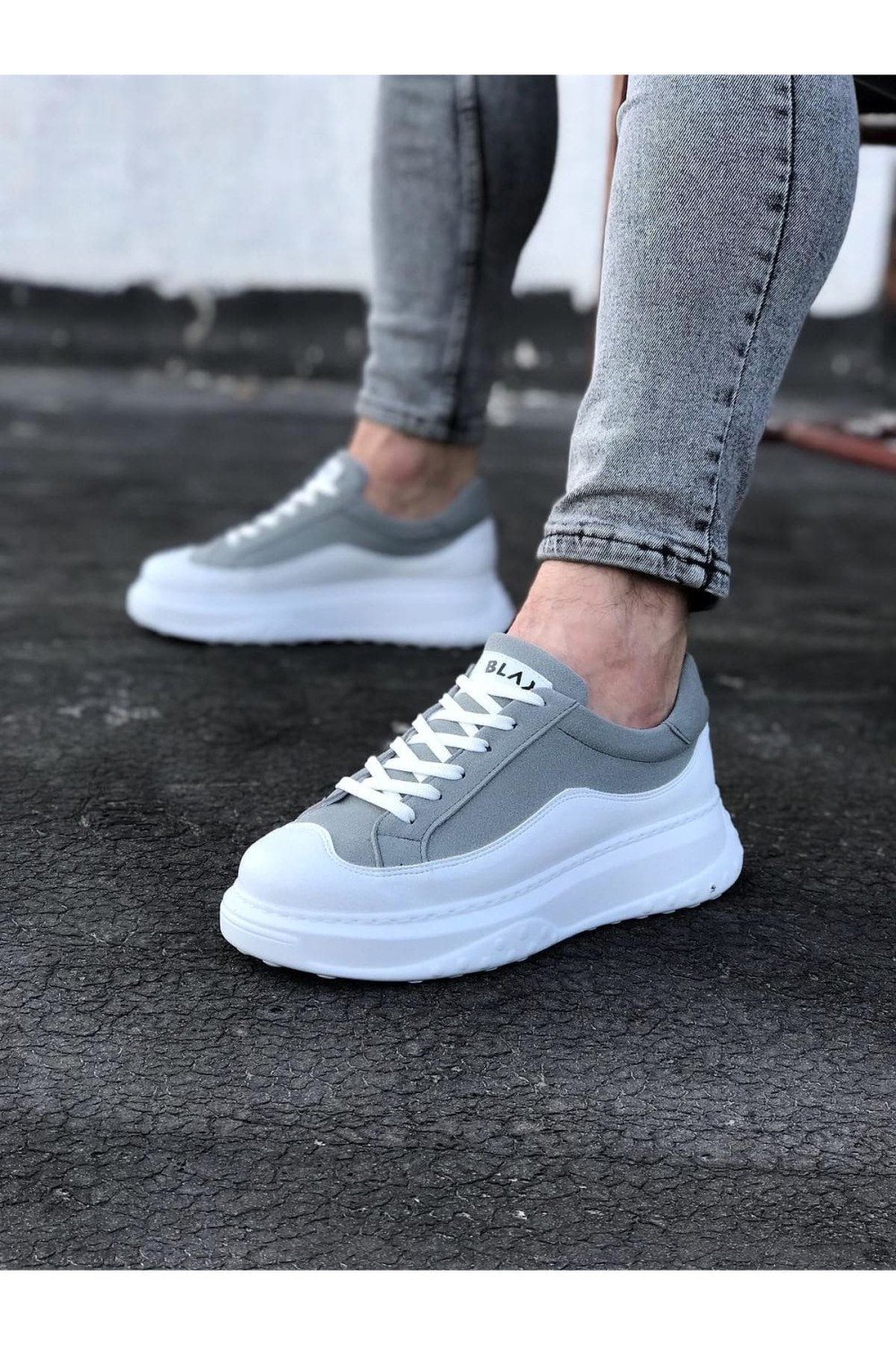WG507 Erkek Günlük Bağcıklı Süet Cilt Spor Sneaker Ayakkabı SCBT - Gri/Beyaz – Wagoon Erkek Ayakkabı